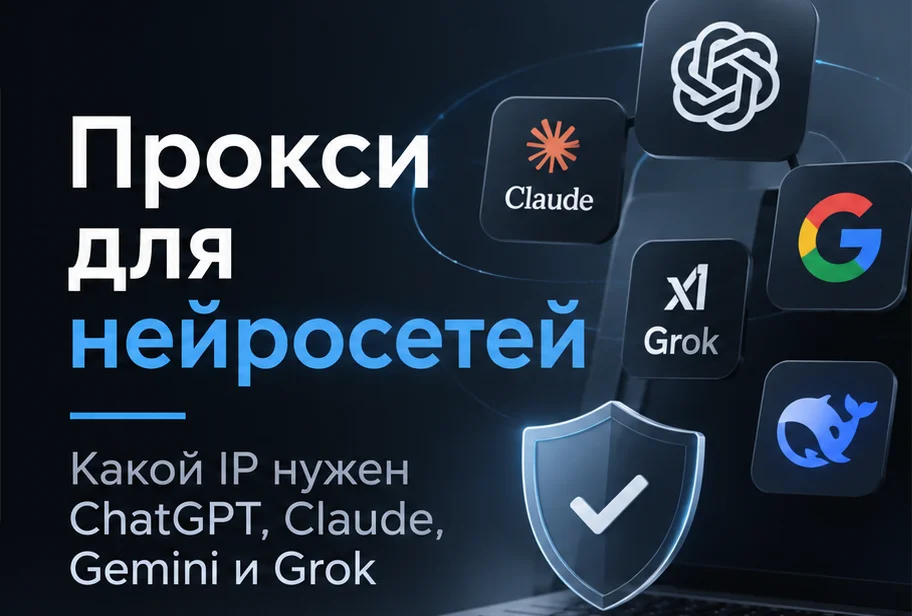 Прокси для нейросетей: какой IP нужен ChatGPT, Claude, Gemini и Grok
