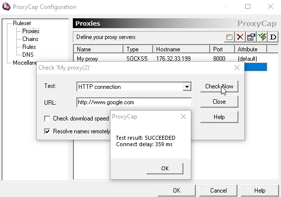 Настройка прокси в программе ProxyCap