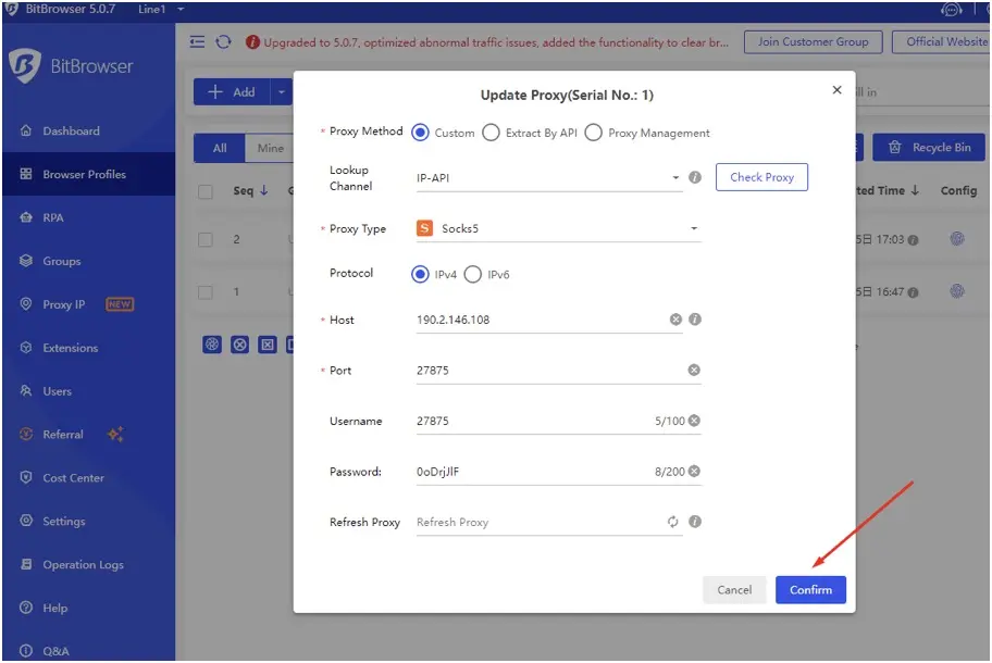Инструкция по настройке прокси в Bit Browser