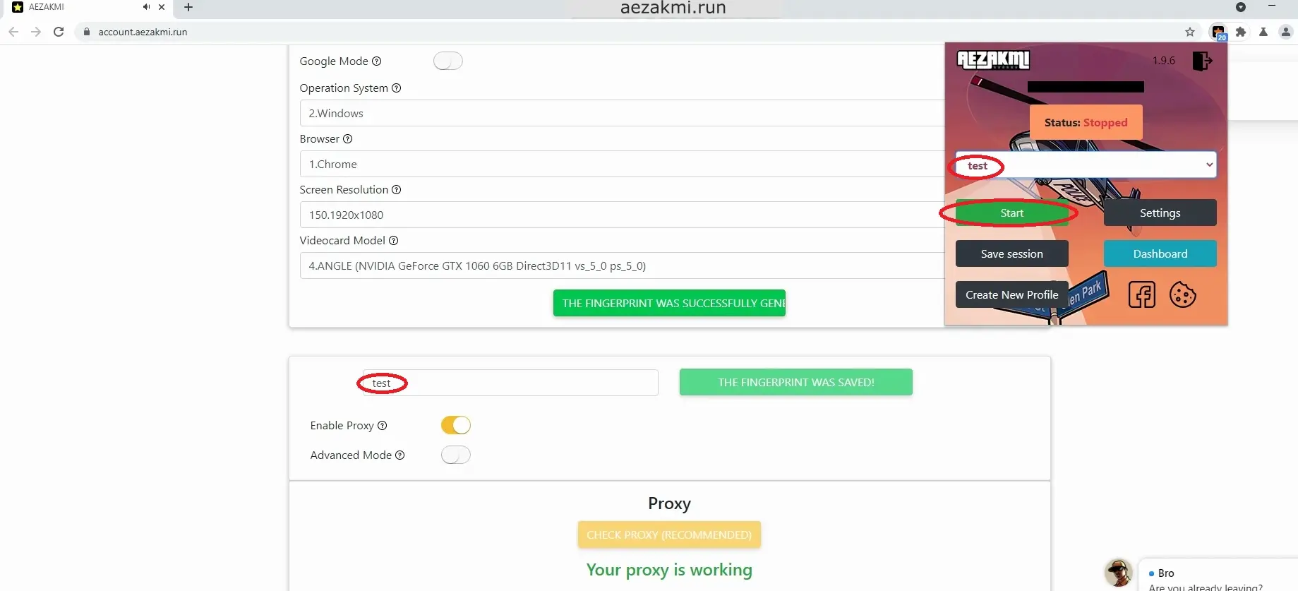 Настройка прокси в антидетект браузере AEZAKMI