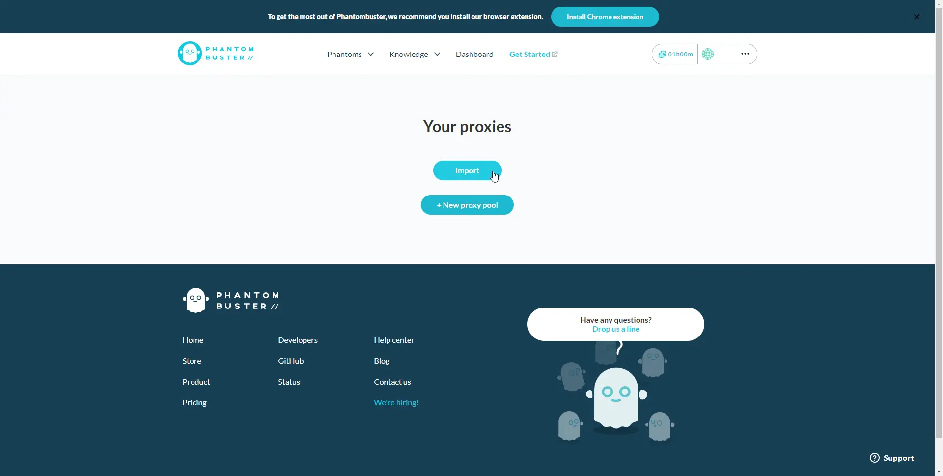 Настройка прокси в PhantomBuster