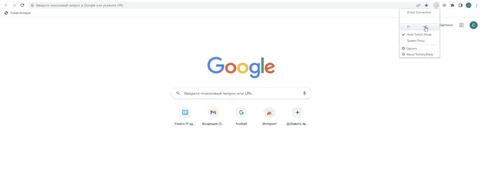 Настройка прокси в расширении Proxy Switchy Sharp