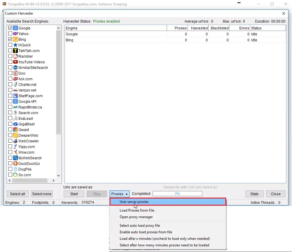 Инструкция по настройке прокси в программе ScrapeBox